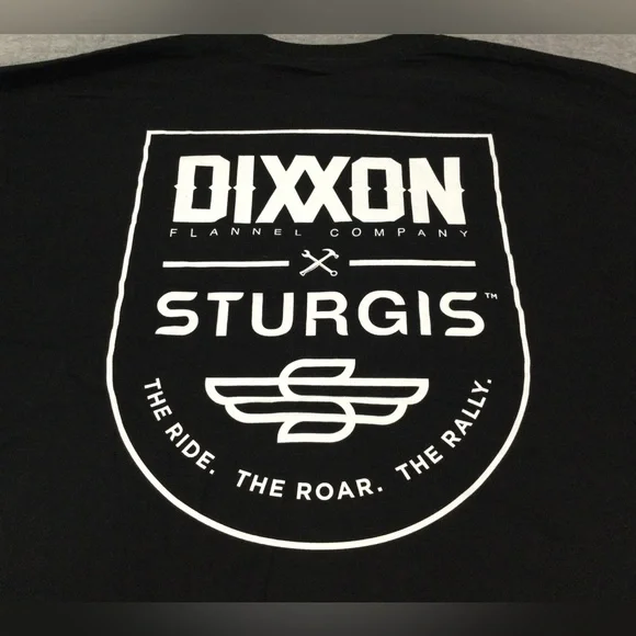 Dixxon Men's Black Ride The Roar Rally Badge Sturgis Shirt - Picture 6 of 8